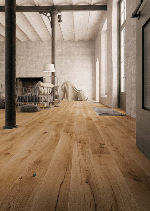 Skaben Parquet Premium 1 frise lame large Chêne Rustic huilé naturel miel-brun brossé 2V main product photo