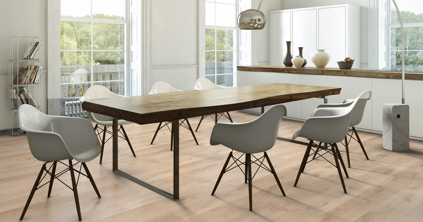 Skaben Parkett Premium 1-Stab Landhausdiele Eiche Rustic natur geölt weiß dunkel gebürstet 2V Raumbild 6