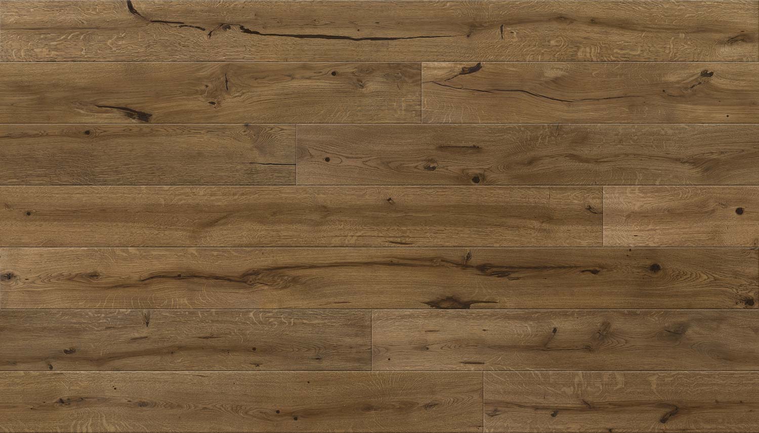 Skaben Parkett Premium 1-Stab Landhausdiele Eiche Unique natur geölt braun gebürstet 4V Flächenbild