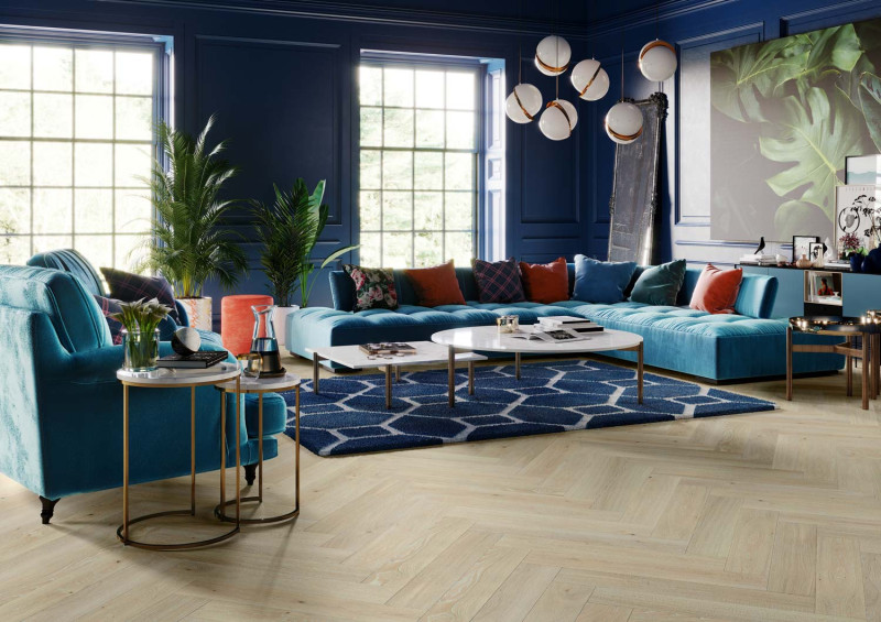 Skaben Premium Parquet à bâtons rompus Chêne Ambience extra mat verni crème-blanc M4V main product photo