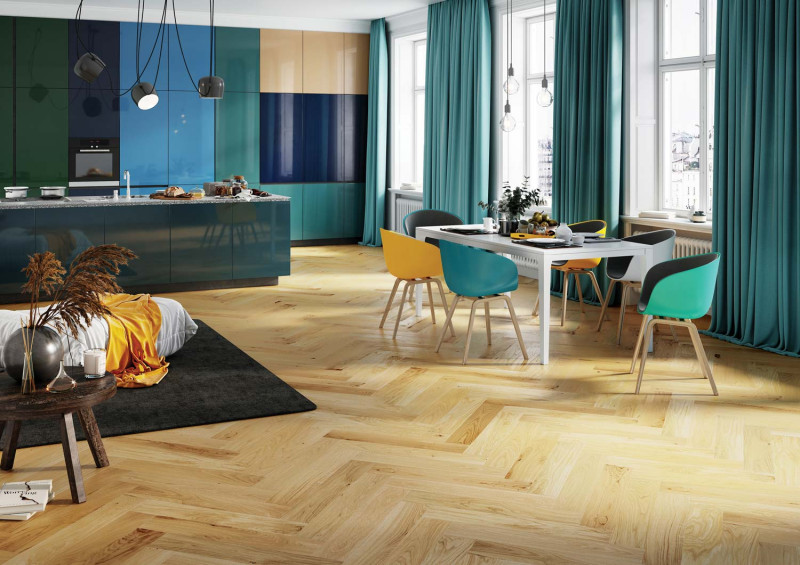 Skaben Premium Fischgrät Parkett Eiche Ambience extramatt versiegelt gebürstet M4V main product photo