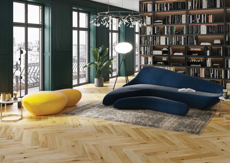 Skaben Premium Parquet à bâtons rompus Chêne Rustic huilé naturel brossé M4V main product photo