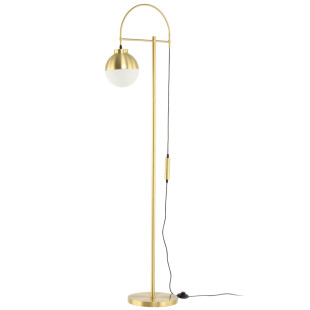 Stehlampe Drop in Moderne Design in Farbe Weiß / Gold aus Glas u. Eisen handgefertigt höhenverstellbar