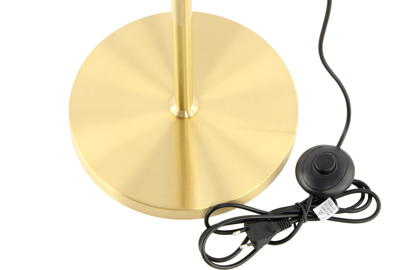 Stehlampe Drop im Moderne Design in Farbe Weiß / Gold aus Glas u. Eisen handgefertigt höhenverstellbar Raum7