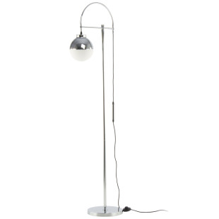 Stehlampe Drop in Moderne Design in Farbe Weiß / Silber aus Glas u. Eisen handgefertigt höhenverstellbar