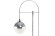 Stehlampe Drop im Moderne Design in Farbe Weiß / Silber aus Glas u. Eisen handgefertigt höhenverstellbar Raum5