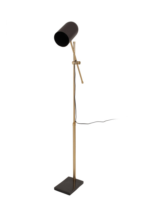 Stehlampe Nataly in Industrial Design in Farbe Schwarz / Gold aus Metall-Mix u. Marmor handgefertigt main product photo