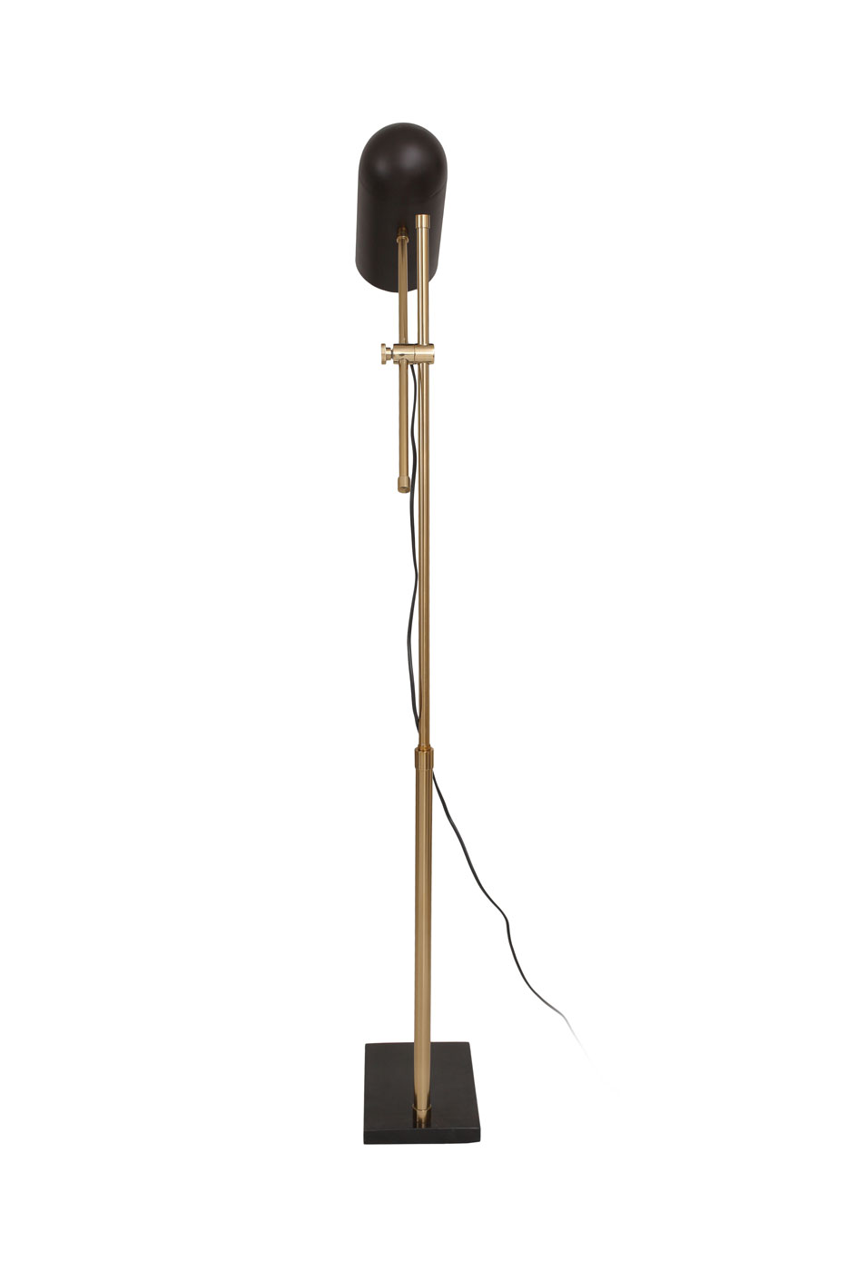 Stehlampe Nataly im Industrial Design in Farbe Schwarz / Gold aus Metall-Mix u. Marmor handgefertigt Raum4