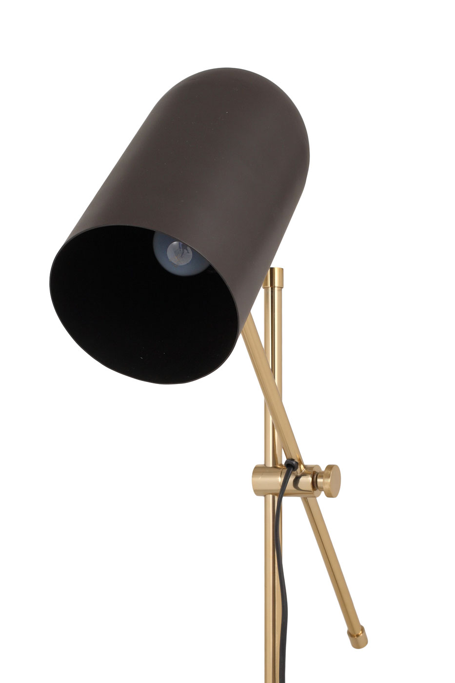 Stehlampe Nataly im Industrial Design in Farbe Schwarz / Gold aus Metall-Mix u. Marmor handgefertigt Raum5