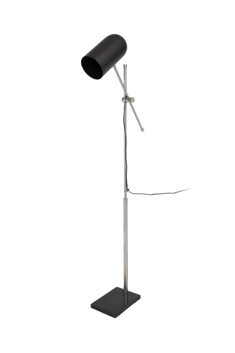 Floor Lamp Nataly in industrial design in color Black / silver handmade of metal mix u. Marble main product photo