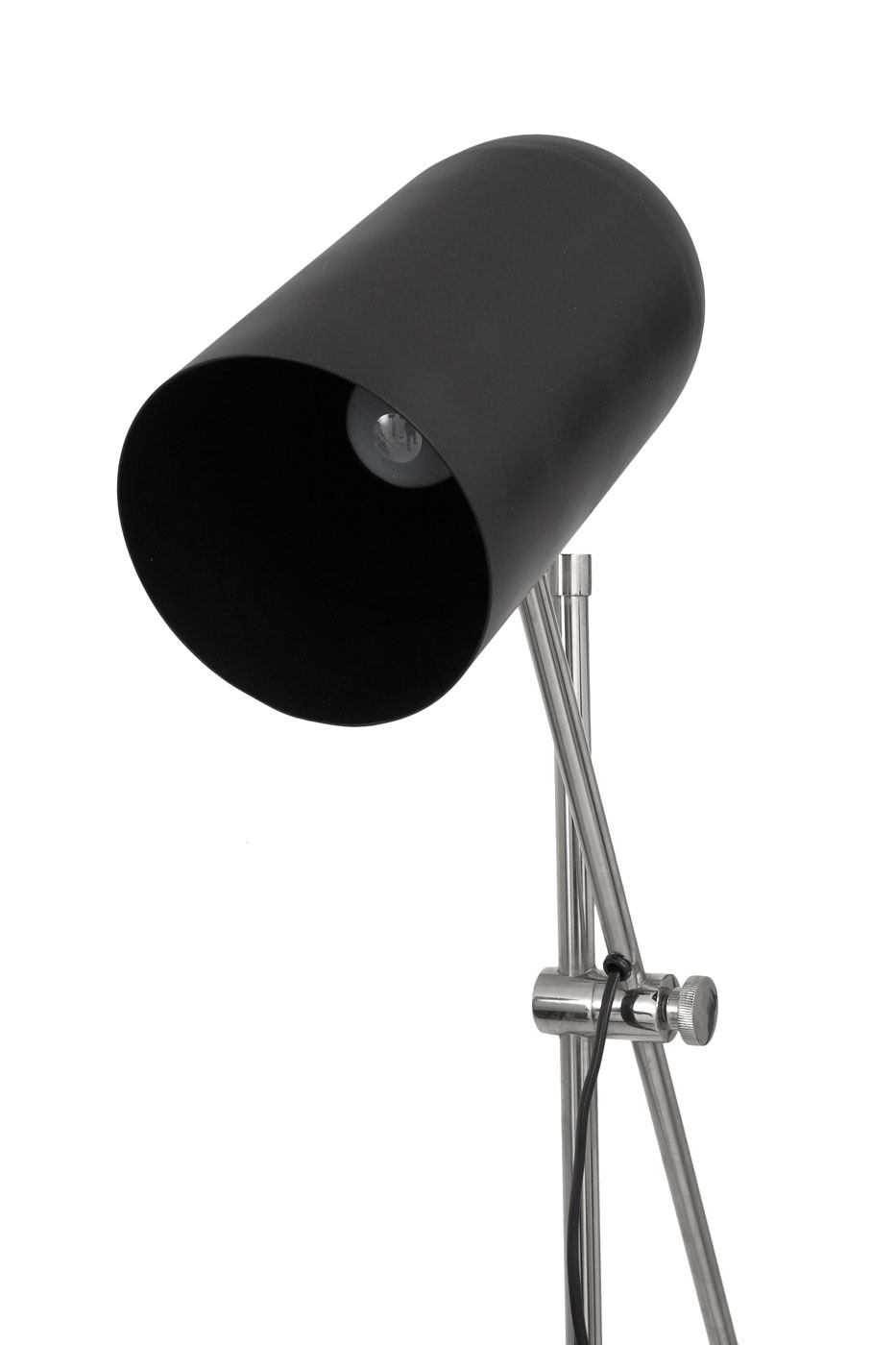 Stehlampe Nataly im Industrial Design in Farbe Schwarz / Silber aus Metall-Mix u. Marmor handgefertigt Raum5