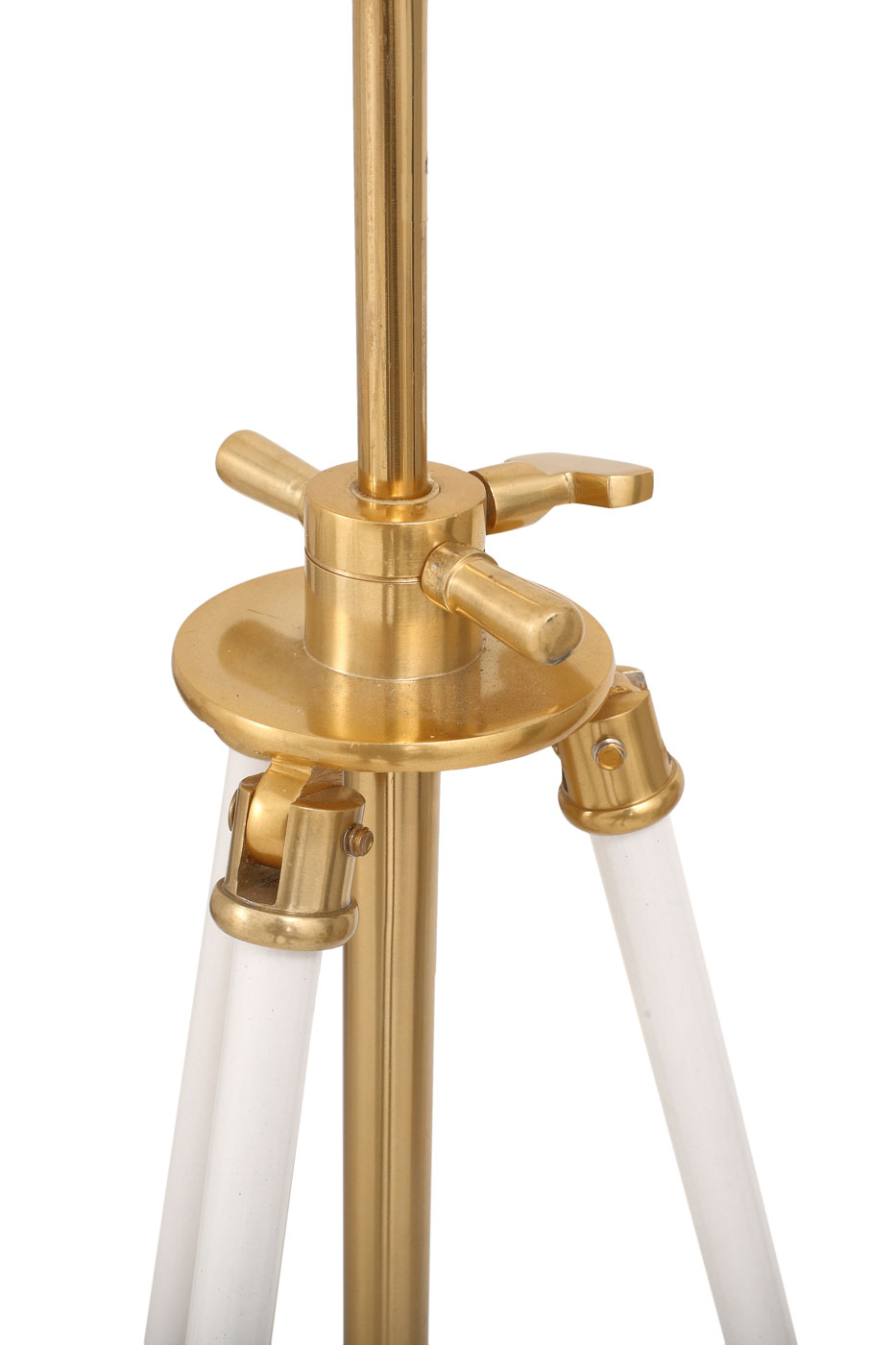 Stehlampe Rockstar im Industrial Design in Farbe Beige / Gold / Weiß aus Stahl handgefertigt Höhe justierbar Raum7