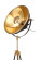 Stehlampe Rockstar im Industrial Design in Farbe Schwarz / Gold aus Stahl handgefertigt Höhe justierbar Raum5