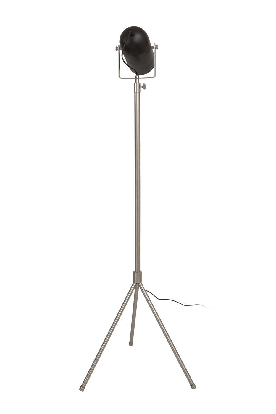 Stehlampe Star im Industrial Design in Farbe Schwarz / Silber aus Metall-Mix handgefertigt Höhe justierbar Raum4