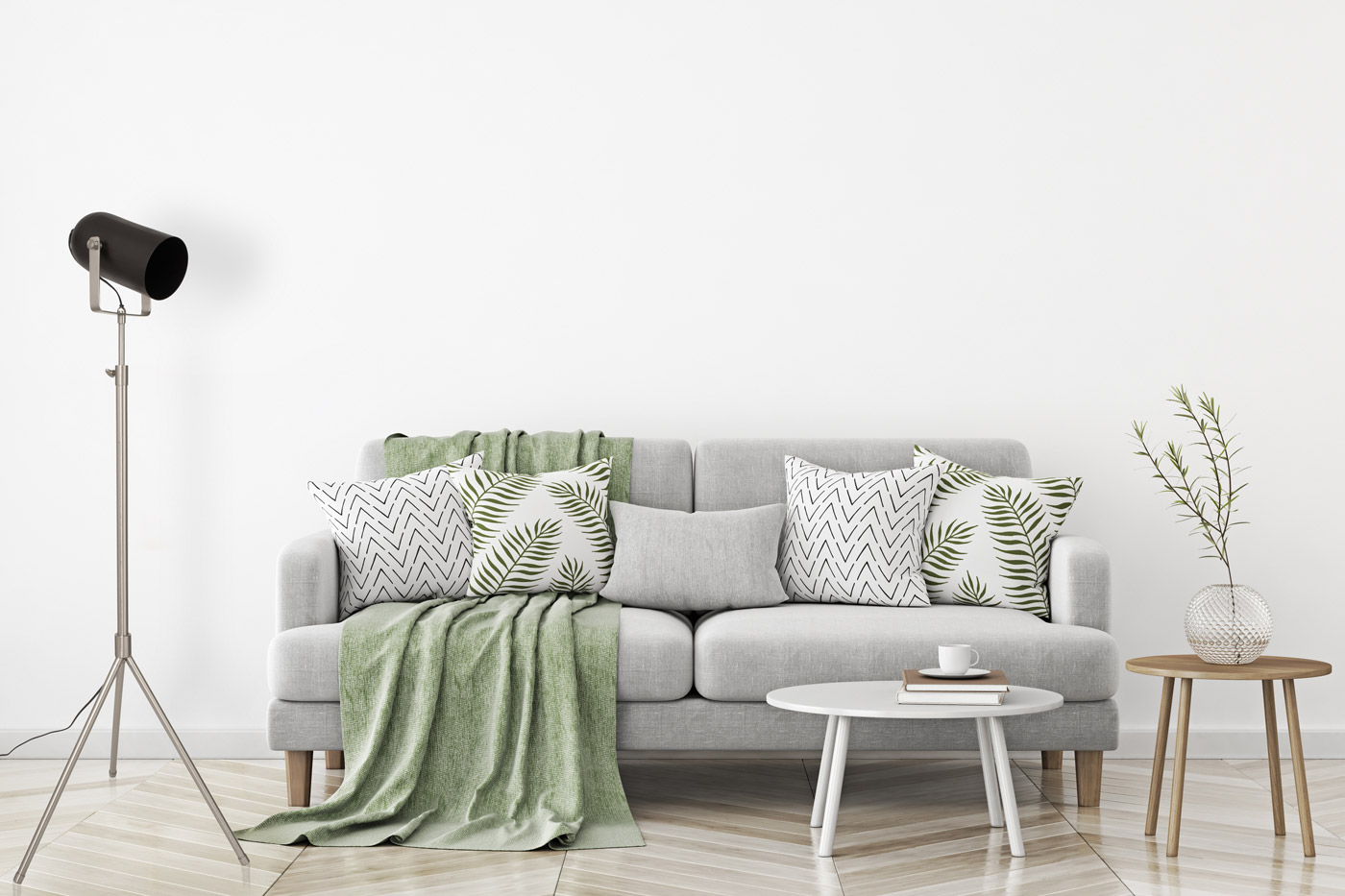 Stehlampe Star im Industrial Design in Farbe Schwarz / Silber aus Metall-Mix handgefertigt Höhe justierbar Raum2