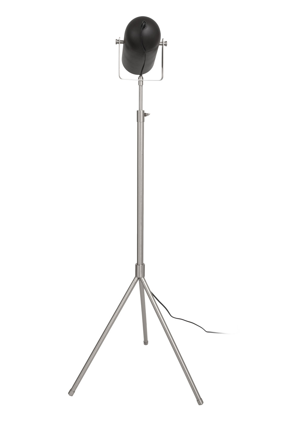 Stehlampe Star im Industrial Design in Farbe Schwarz / Silber aus Metall-Mix handgefertigt Höhe justierbar Raum4