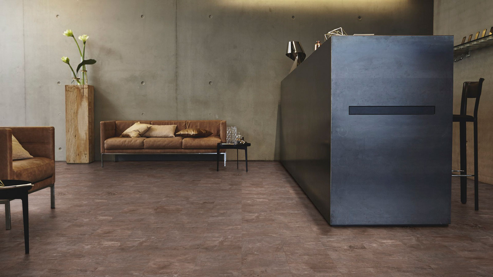 Tarkett Designboden iD Click Ultimate 55 Cersai Clay Fliese 4V Akustikrücken Raum3