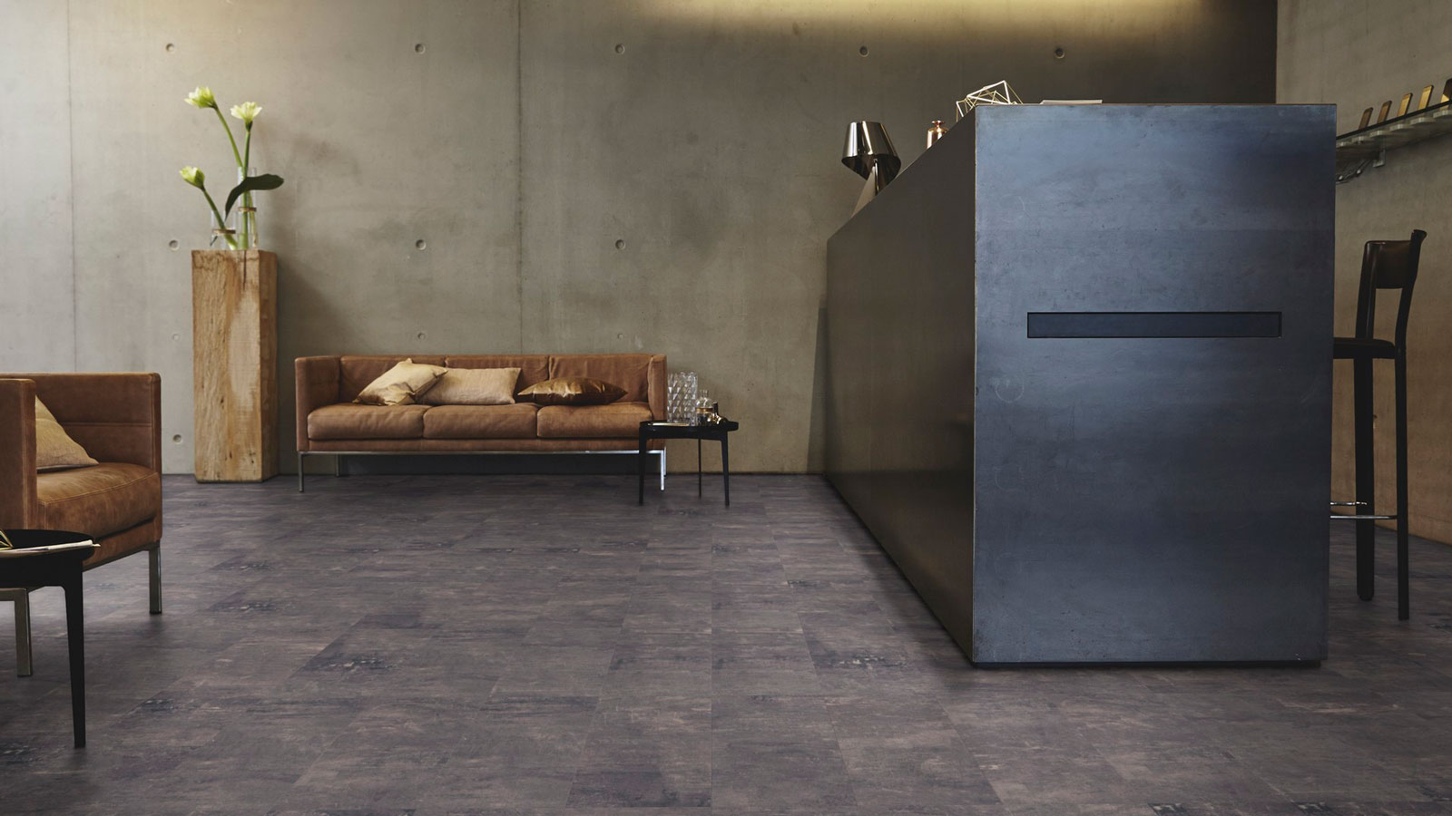 Tarkett Designboden iD Click Ultimate 55 Cersai Granite Fliese 4V Akustikrücken Raum3