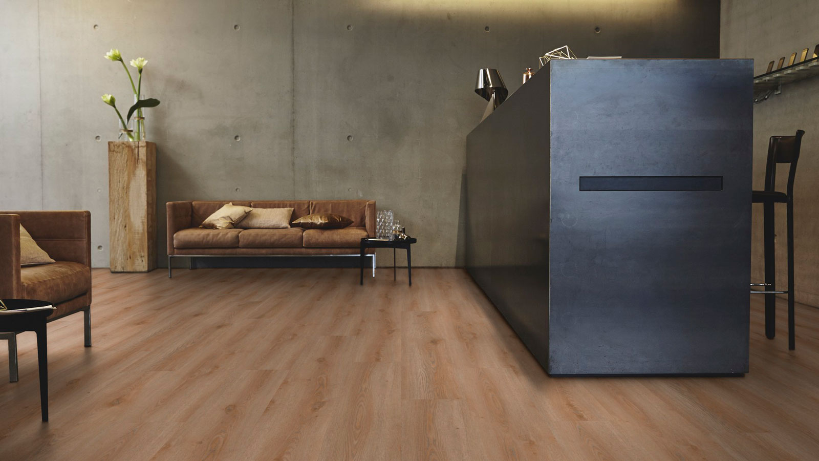 Tarkett Designboden iD Click Ultimate 55 Contemporary Oak Barley Planke 4V Akustikrücken Raum3