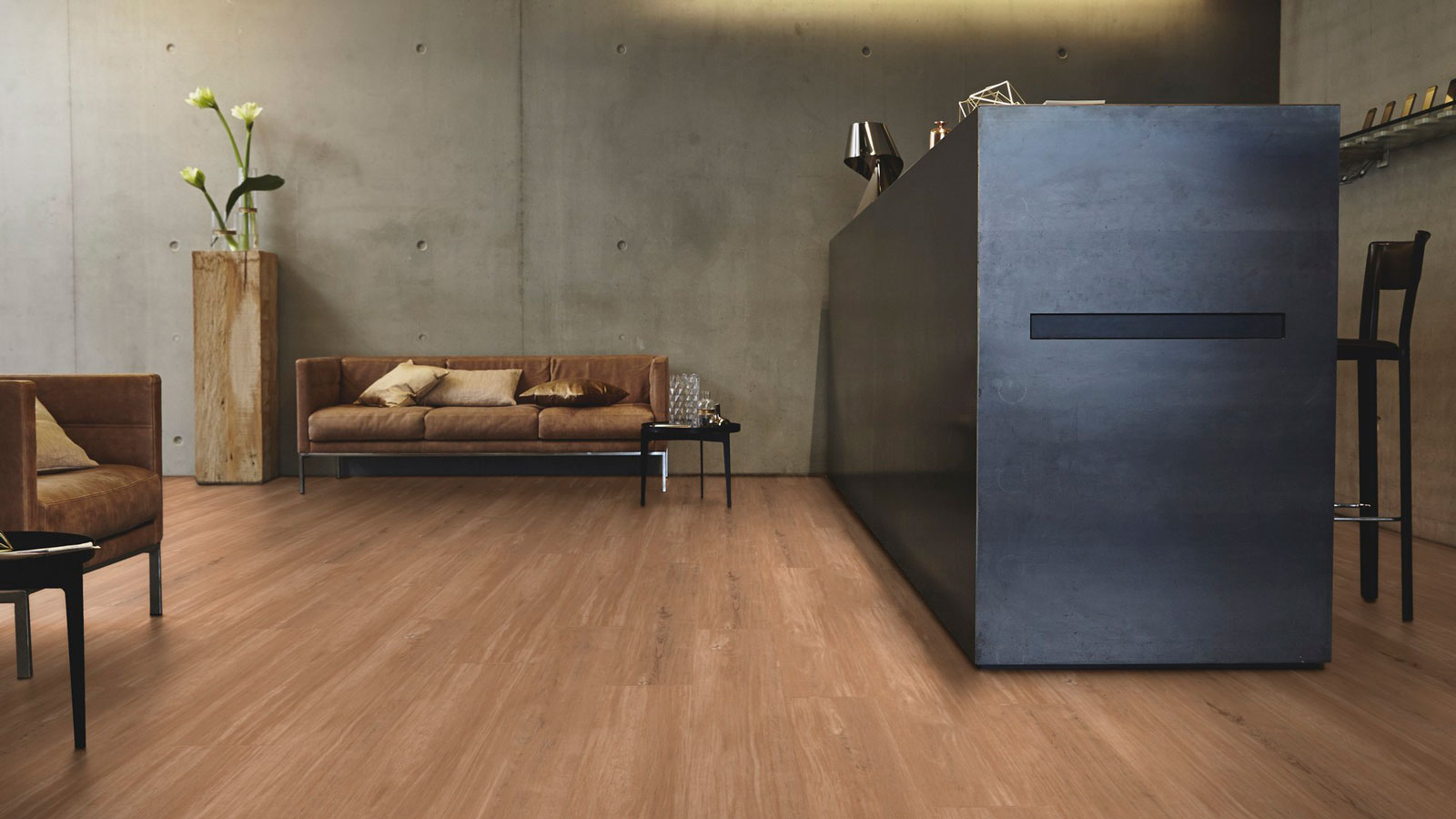 Tarkett Designboden iD Click Ultimate 55 Copper Oak Natural Planke 4V Akustikrücken Raum3