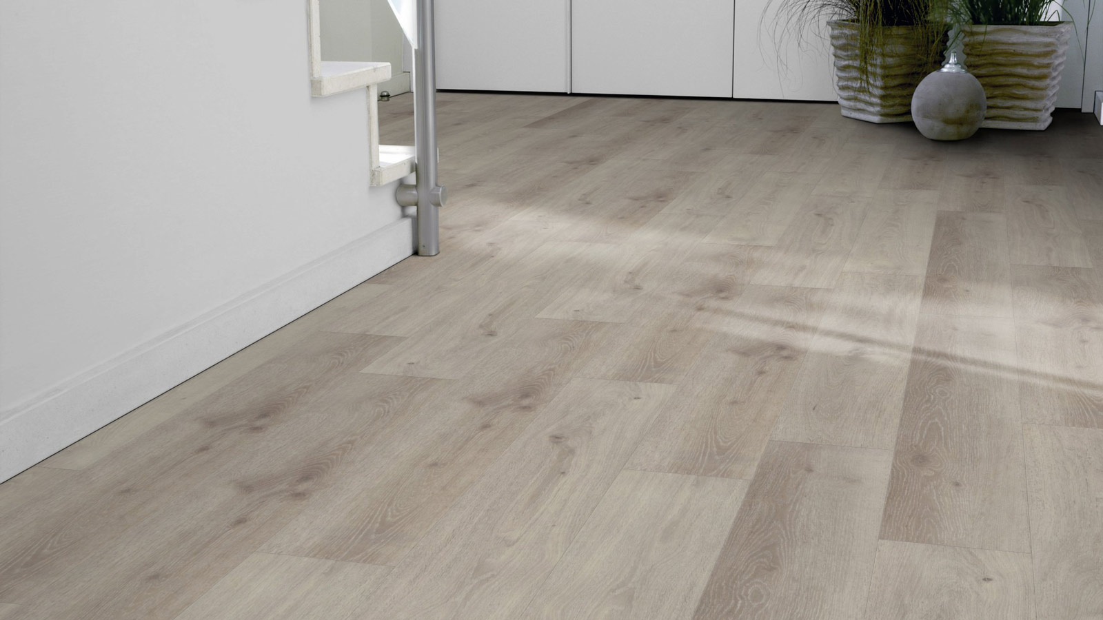 Tarkett Designboden iD Click Ultimate 55 Plus Light Oak Light Grey Planke 4V Akustikrücken Raum3