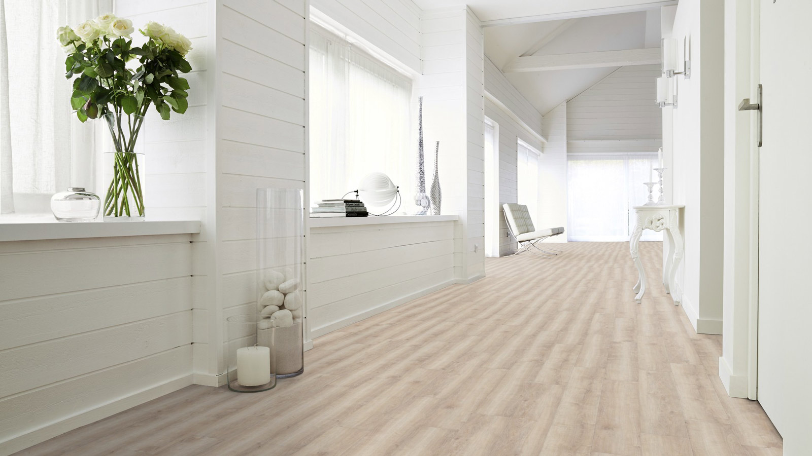 Tarkett Designboden iD Click Ultimate 55 Plus Stylish Oak Beige Planke 4V Akustikrücken Raum5