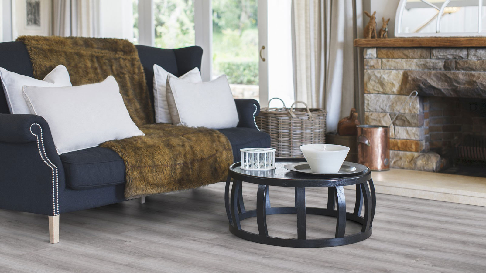 Tarkett Designboden iD Click Ultimate 55 Plus Stylish Oak Grey Planke 4V Akustikrücken Raum6