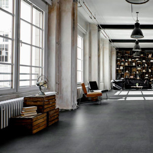 Tarkett design floor iD Click Ultimate 55 Polished Concrete Graphite Tile 4V Acoustic Backing