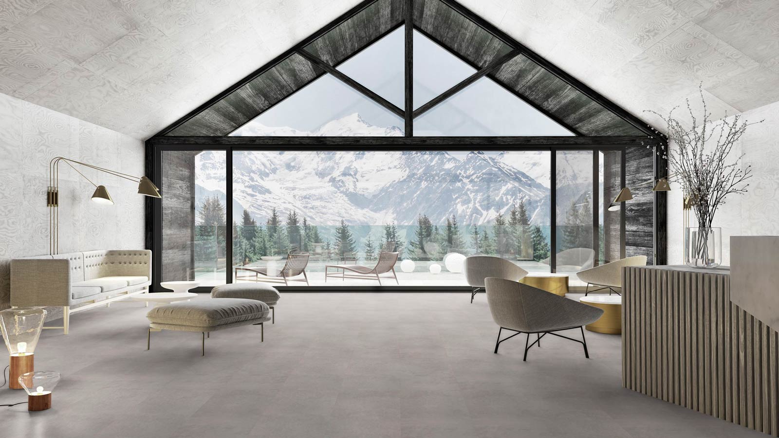 Tarkett Designboden iD Click Ultimate 55 Polished Concrete Indium Fliese 4V Akustikrücken Raum7