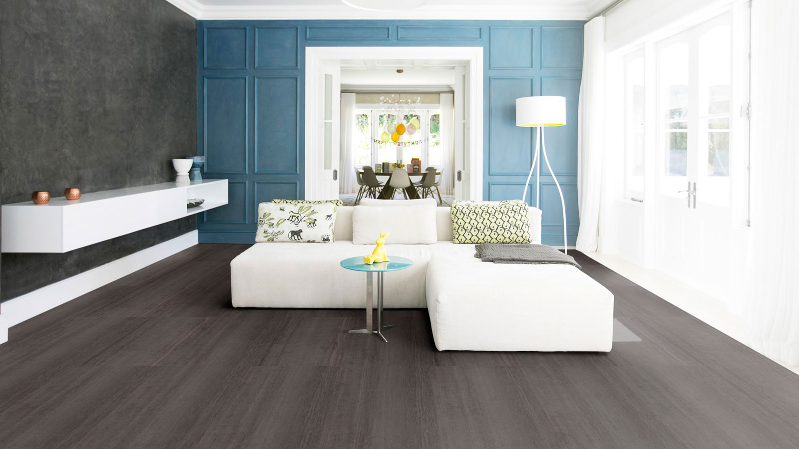 Tarkett Designboden iD Click Ultimate 55 Tides Charcoal Fliese 4V Akustikrücken Raum7