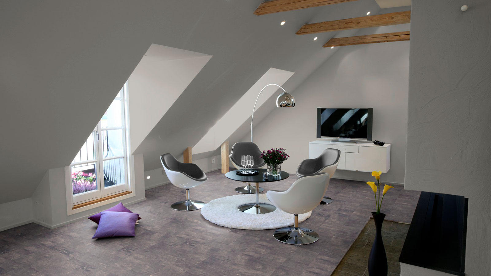 Tarkett Designboden iD Click Ultimate 70 Cersai Granite Fliese 4V Akustikrücken Raum6