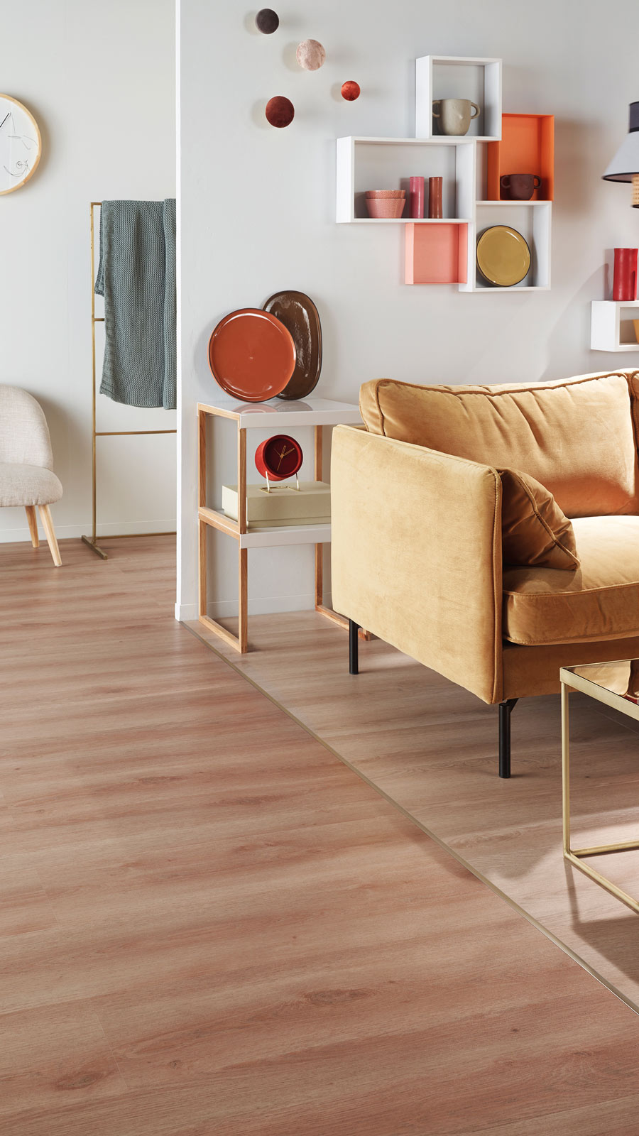 Tarkett Designboden iD Click Ultimate 70 Copper Oak Natural Planke 4V Akustikrücken Raum4