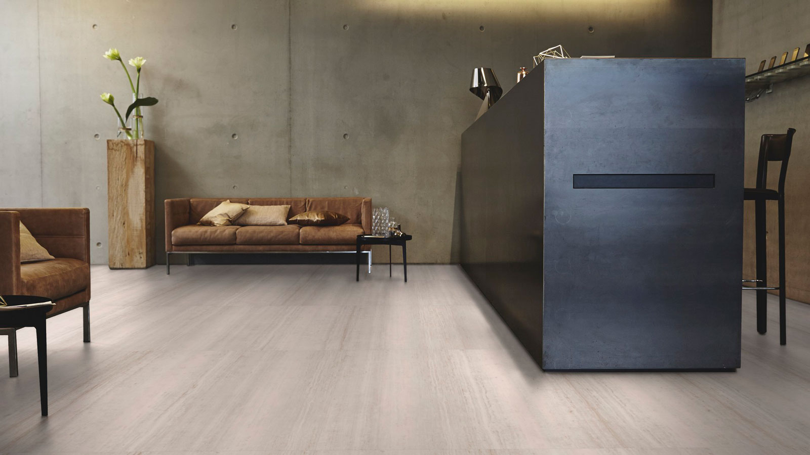 Tarkett Designboden iD Click Ultimate 70 Tides Satin Fliese 4V Akustikrücken Raum3