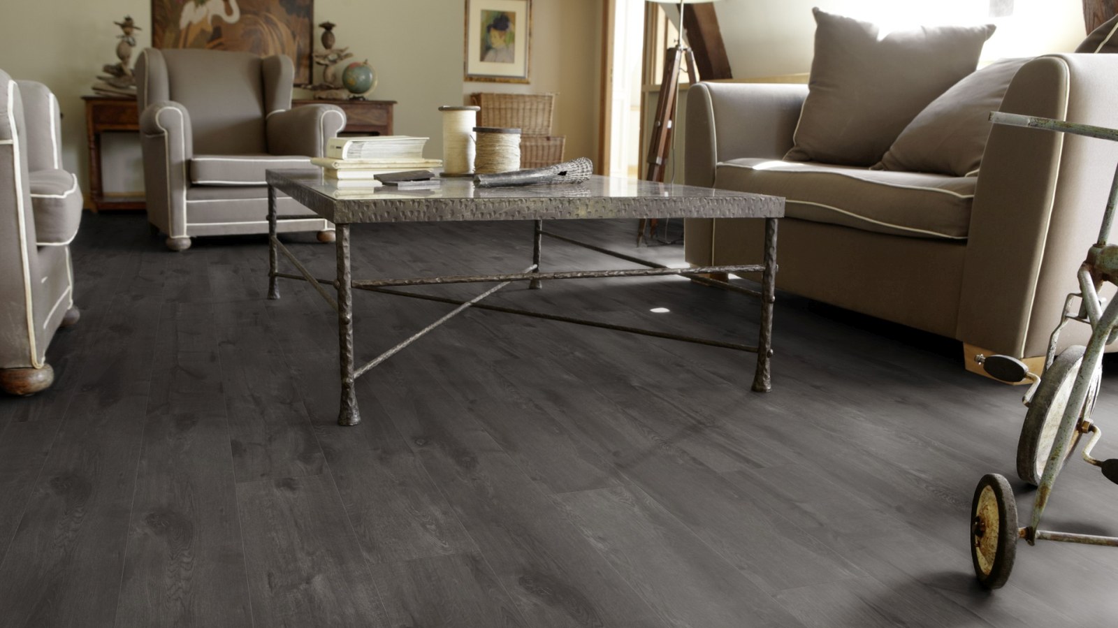 Tarkett Designboden iD Inspiration Click 55 Plus Alpine Oak Black Planke 4V Raum6