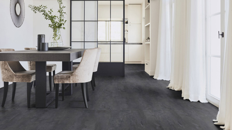 Tarkett Sol design iD Inspiration Click 55 Plus Rough Concrete Black Carrelage 4V main product photo