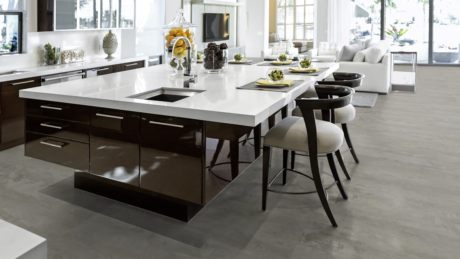 Tarkett Designboden iD Inspiration Click 55 Plus Rough Concrete Dark Grey Fliese 4V Raum7