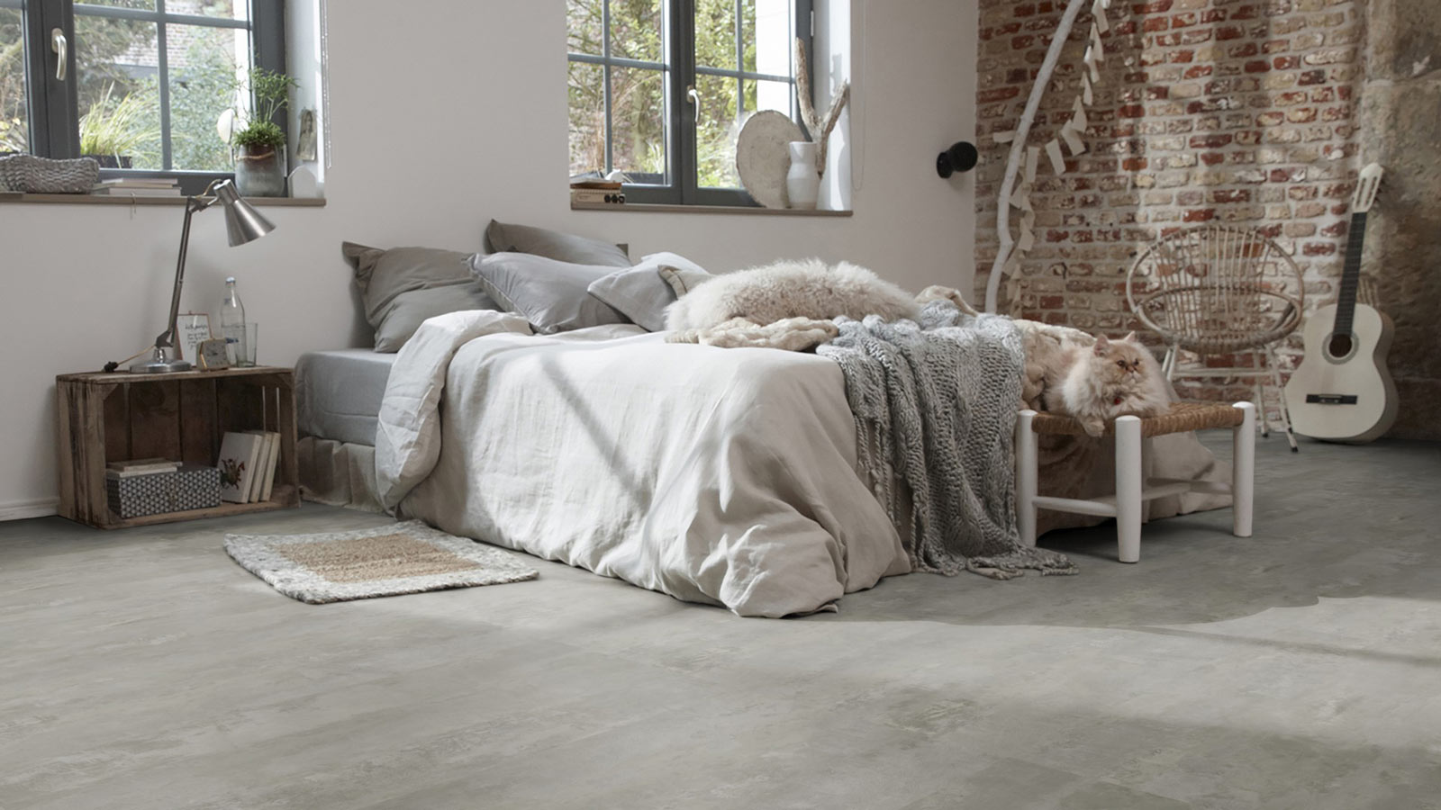Tarkett Designboden iD Inspiration Click 55 Plus Rough Concrete Dark Grey Fliese 4V Raum8