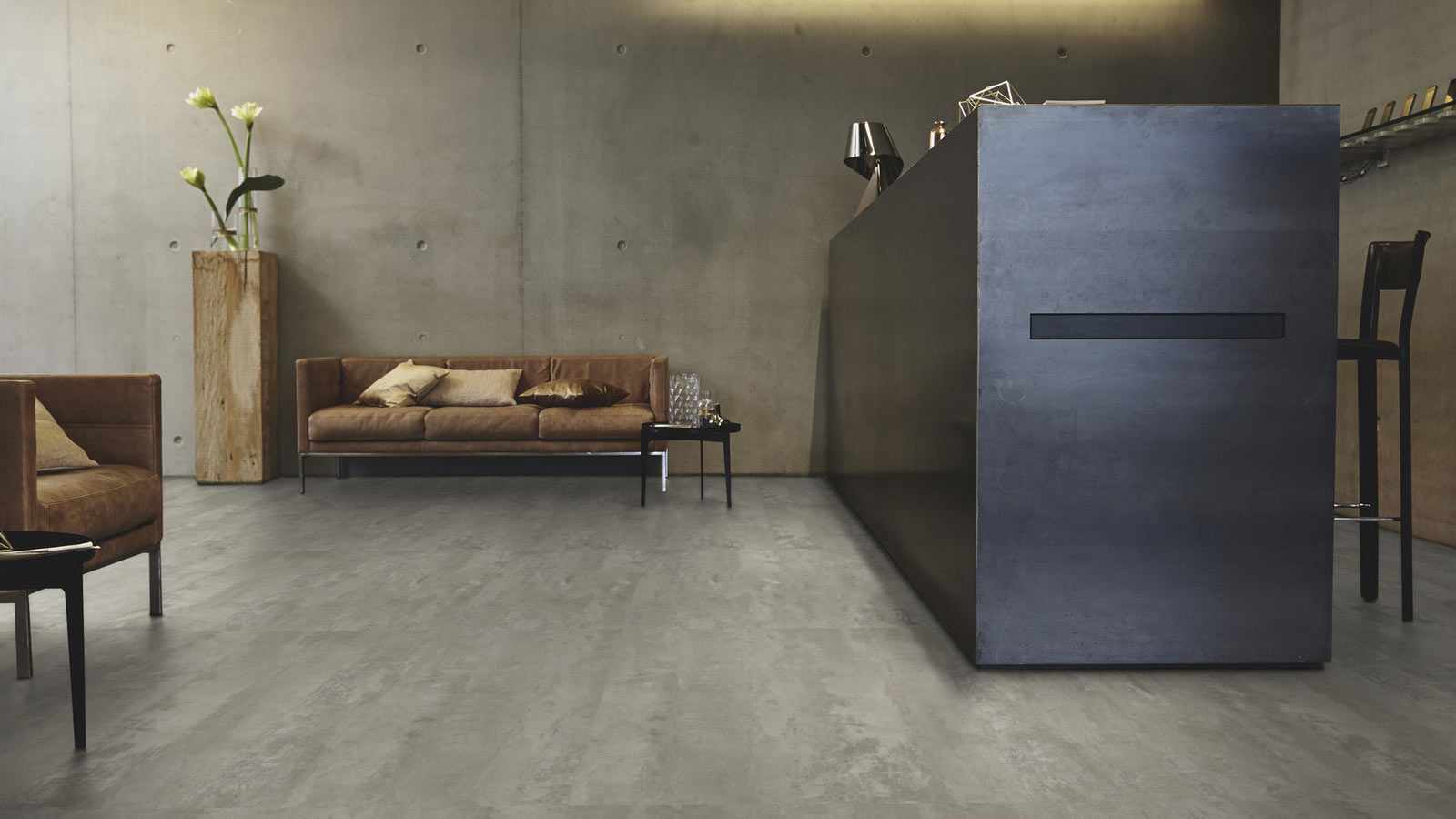 Tarkett Designboden iD Inspiration Click 55 Plus Rough Concrete Grey Fliese 4V Raum6