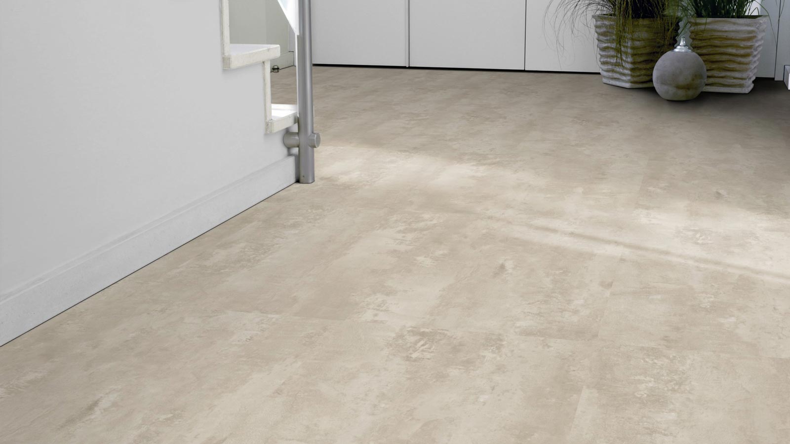 Tarkett Designboden iD Inspiration Click 55 Plus Rough Concrete White Fliese 4V Raum4