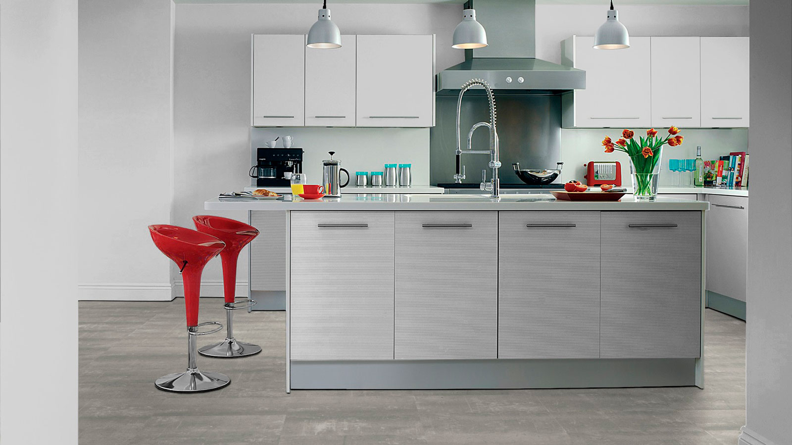 Tarkett Bioboden iD Revolution Composite Stone grey Fliese M4V 500x250 mm Raum5