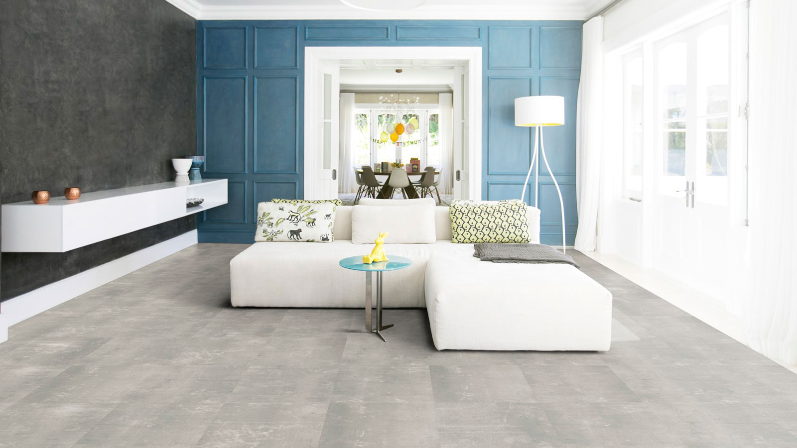 Tarkett Bioboden iD Revolution Composite Stone grey Fliese M4V 500x500 mm Raum6