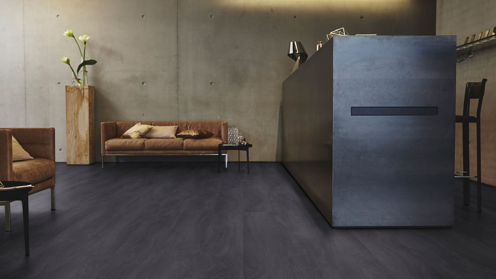 Tarkett Bioboden iD Revolution English Oak Charcoal Planke M4V 1220x250 mm Raum2