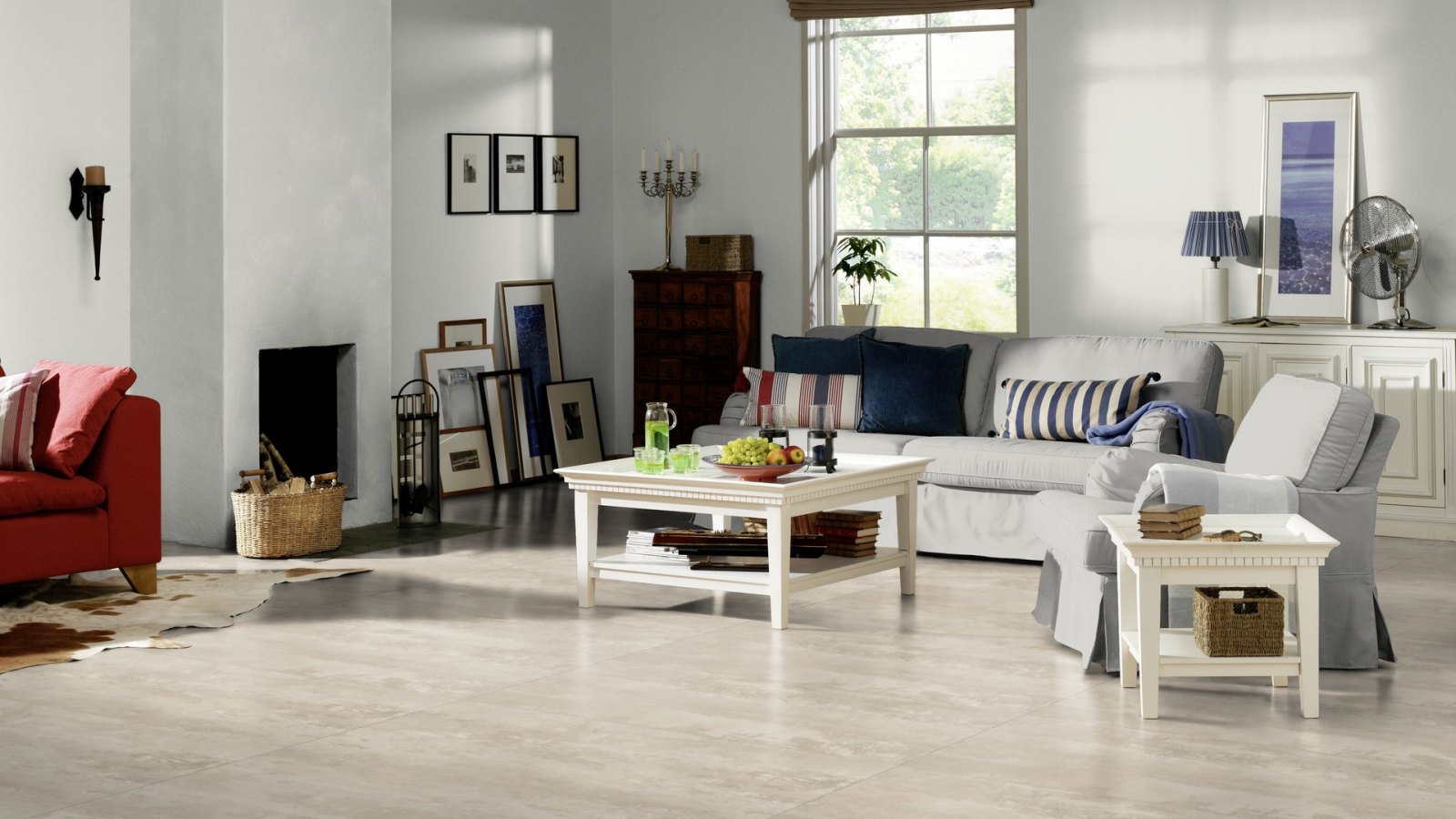 Tarkett Designboden Starfloor Click 55 Plus Rough Concrete White Fliese 4V Raum2
