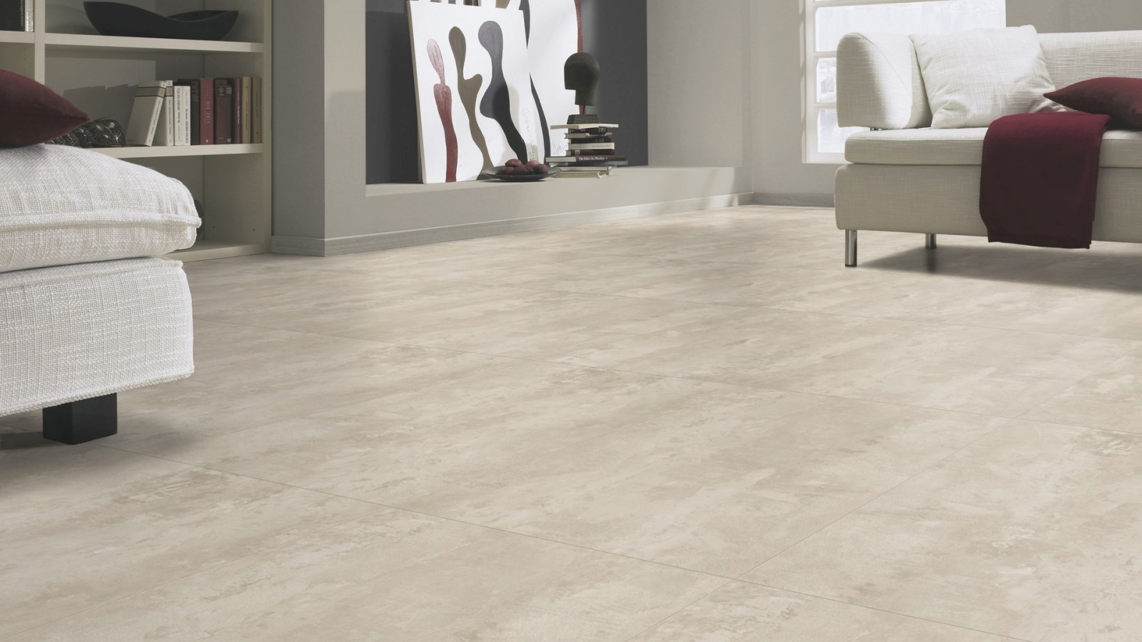 Tarkett Designboden Starfloor Click 55 Plus Rough Concrete White Fliese 4V Raum6
