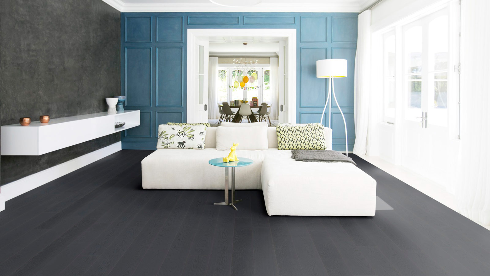 Tarkett Parkett Play Natur Eiche Eiche Charcoal Landhausdiele M2V Raum5