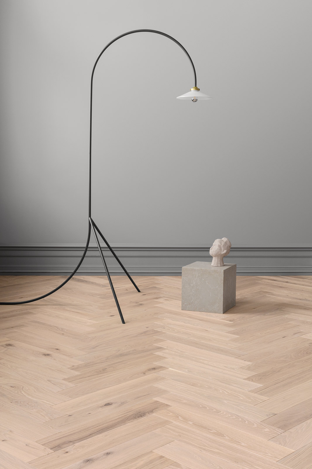 Tarkett Parkett Segno Eiche Lime Stone links Mix Fischgrät M4V Raum5