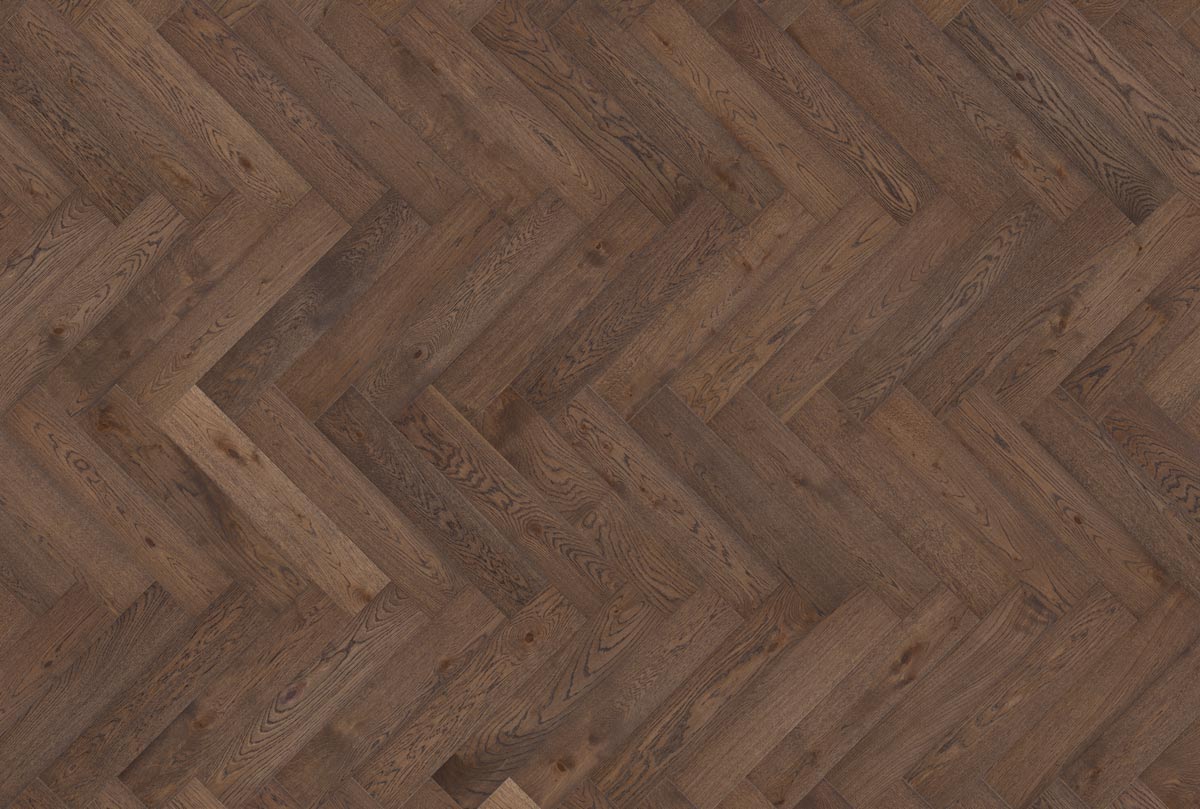 Tarkett Parkett Segno Eiche Old Brown rechts Mix Fischgrät M4V Raum1