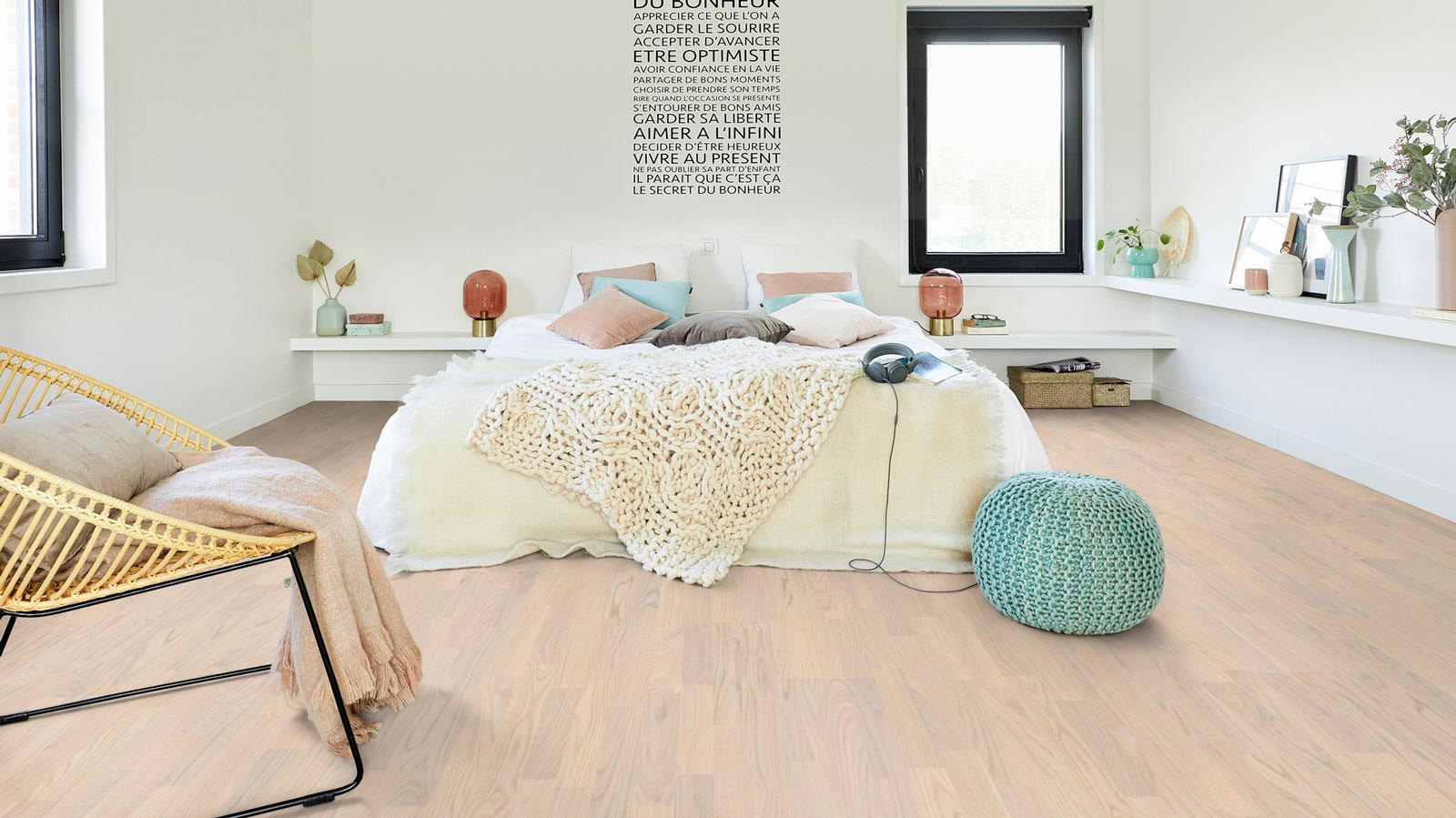 Tarkett Parkett Shade Eiche Northern White Mix 3-Stab Schiffsboden Raum8