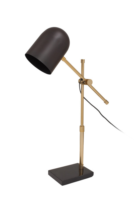 Tischlampe Aneta in Industrial Design in Farbe Schwarz / Gold aus Metall-Mix u. Marmor handgefertigt main product photo