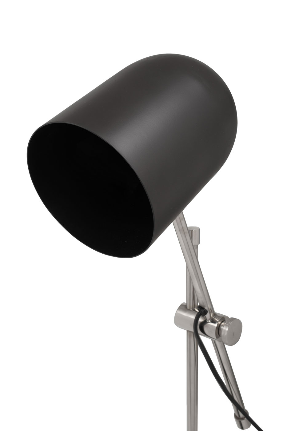 Tischlampe Aneta im Industrial Design in Farbe Schwarz / Silber aus Metall-Mix u. Marmor handgefertigt Raum5